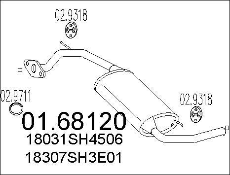 MTS 01.68120 - Глушник вихлопних газів кінцевий autozip.com.ua