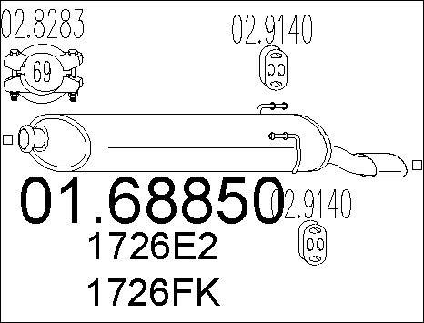 MTS 01.68850 - Глушник вихлопних газів кінцевий autozip.com.ua