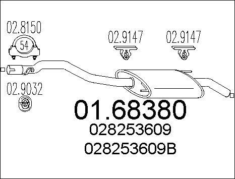 MTS 01.68380 - Глушник вихлопних газів кінцевий autozip.com.ua