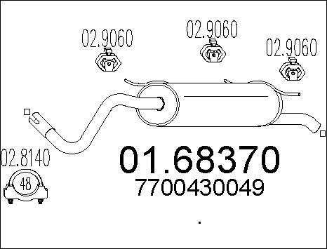 MTS 01.68370 - Глушник вихлопних газів кінцевий autozip.com.ua