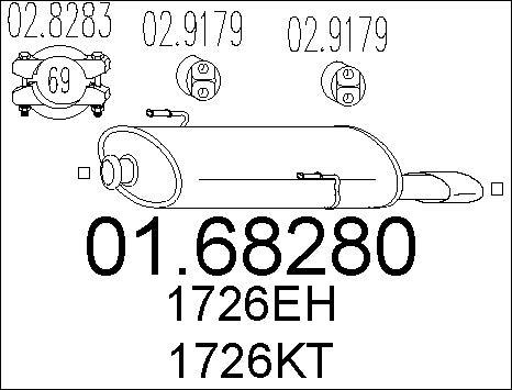 MTS 01.68280 - Глушник вихлопних газів кінцевий autozip.com.ua