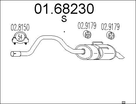 MTS 01.68230 - Глушник вихлопних газів кінцевий autozip.com.ua