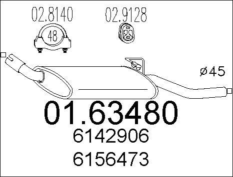 MTS 01.63480 - Глушник вихлопних газів кінцевий autozip.com.ua