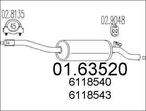 MTS 01.63520 - Глушник вихлопних газів кінцевий autozip.com.ua