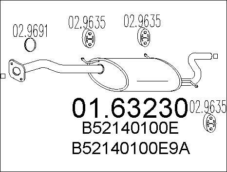 MTS 01.63230 - Глушник вихлопних газів кінцевий autozip.com.ua