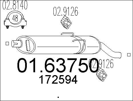 MTS 01.63750 - Глушник вихлопних газів кінцевий autozip.com.ua