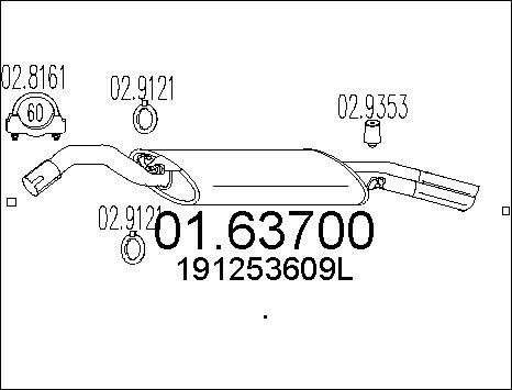 MTS 01.63700 - Глушник вихлопних газів кінцевий autozip.com.ua
