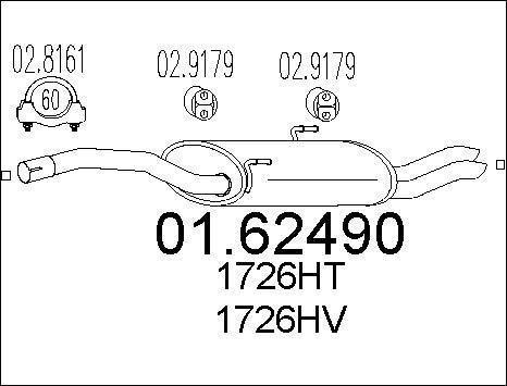 MTS 01.62490 - Глушник вихлопних газів кінцевий autozip.com.ua