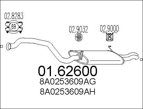 MTS 01.62600 - Глушник вихлопних газів кінцевий autozip.com.ua