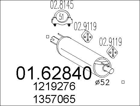 MTS 01.62840 - Глушник вихлопних газів кінцевий autozip.com.ua