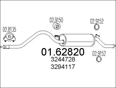 MTS 01.62820 - Глушник вихлопних газів кінцевий autozip.com.ua