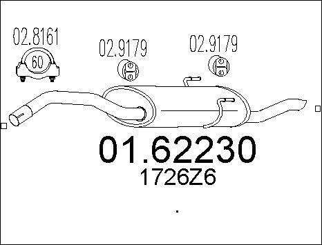 MTS 01.62230 - Глушник вихлопних газів кінцевий autozip.com.ua