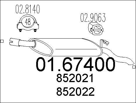 MTS 01.67400 - Глушник вихлопних газів кінцевий autozip.com.ua