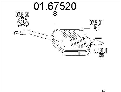 MTS 01.67520 - Глушник вихлопних газів кінцевий autozip.com.ua