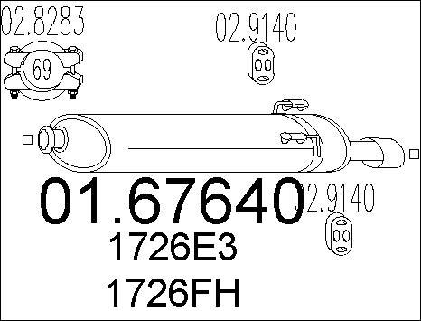 MTS 01.67640 - Глушник вихлопних газів кінцевий autozip.com.ua