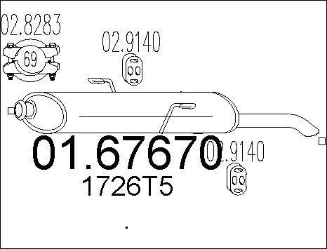 MTS 01.67670 - Глушник вихлопних газів кінцевий autozip.com.ua