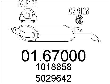MTS 01.67000 - Глушник вихлопних газів кінцевий autozip.com.ua