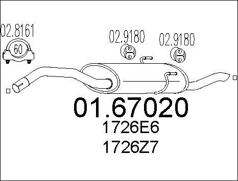 MTS 01.67020 - Глушник вихлопних газів кінцевий autozip.com.ua