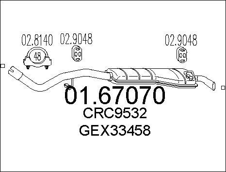 MTS 01.67070 - Глушник вихлопних газів кінцевий autozip.com.ua