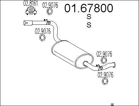 MTS 01.67800 - Глушник вихлопних газів кінцевий autozip.com.ua