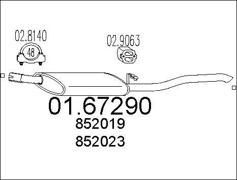 MTS 01.67290 - Глушник вихлопних газів кінцевий autozip.com.ua