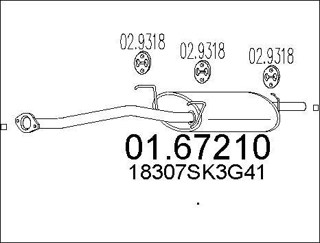 MTS 01.67210 - Глушник вихлопних газів кінцевий autozip.com.ua