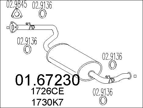 MTS 01.67230 - Глушник вихлопних газів кінцевий autozip.com.ua