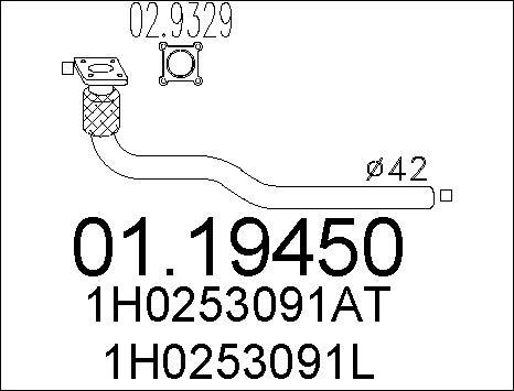 MTS 01.19450 - Труба вихлопного газу autozip.com.ua