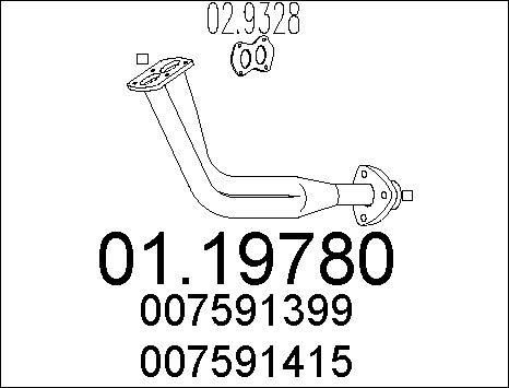 MTS 01.19780 - Труба вихлопного газу autozip.com.ua