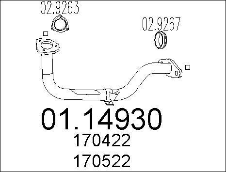 MTS 01.14930 - Труба вихлопного газу autozip.com.ua