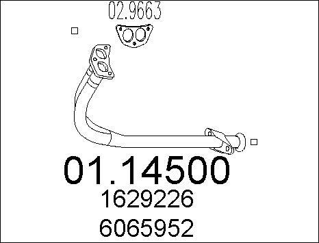 MTS 01.14500 - Труба вихлопного газу autozip.com.ua