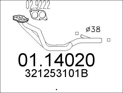 MTS 01.14020 - Труба вихлопного газу autozip.com.ua