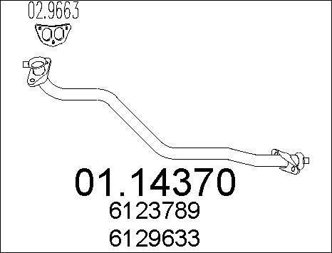 MTS 01.14370 - Труба вихлопного газу autozip.com.ua