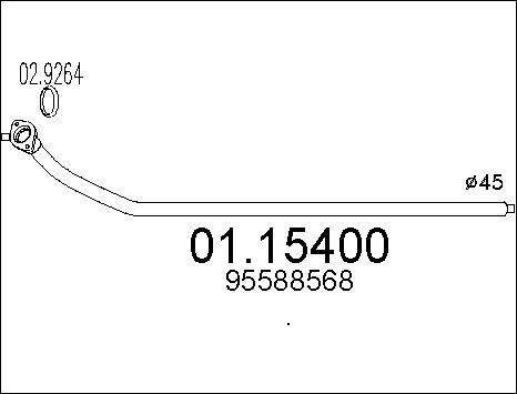 MTS 01.15400 - Труба вихлопного газу autozip.com.ua