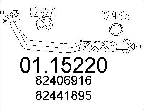 MTS 01.15220 - Труба вихлопного газу autozip.com.ua