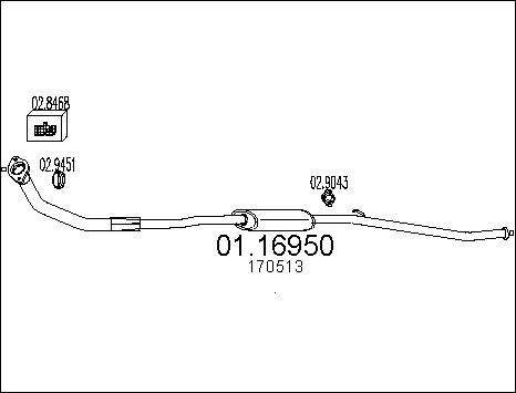 MTS 01.16950 - Труба вихлопного газу autozip.com.ua