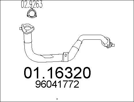 MTS 01.16320 - Труба вихлопного газу autozip.com.ua