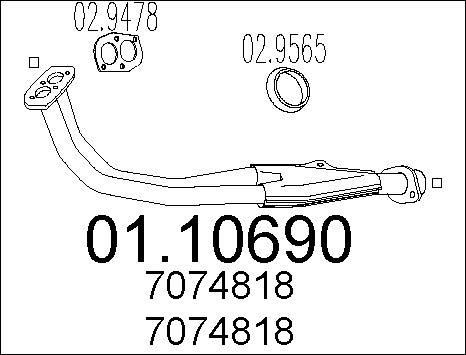 MTS 01.10690 - Труба вихлопного газу autozip.com.ua