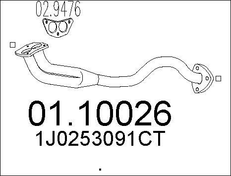 MTS 01.10026 - Труба вихлопного газу autozip.com.ua