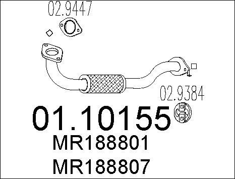 MTS 01.10155 - Труба вихлопного газу autozip.com.ua