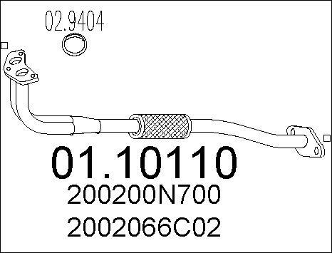 MTS 01.10110 - Труба вихлопного газу autozip.com.ua