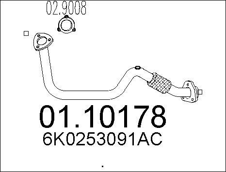 MTS 01.10178 - Труба вихлопного газу autozip.com.ua