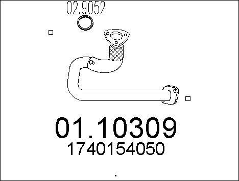 MTS 01.10309 - Труба вихлопного газу autozip.com.ua