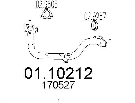 MTS 01.10212 - Труба вихлопного газу autozip.com.ua