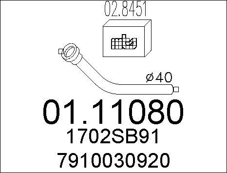 MTS 01.11080 - Труба вихлопного газу autozip.com.ua