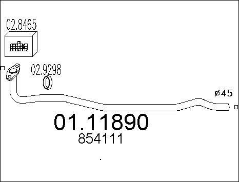 MTS 01.11890 - Труба вихлопного газу autozip.com.ua