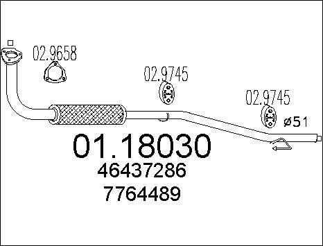 MTS 01.18030 - Труба вихлопного газу autozip.com.ua