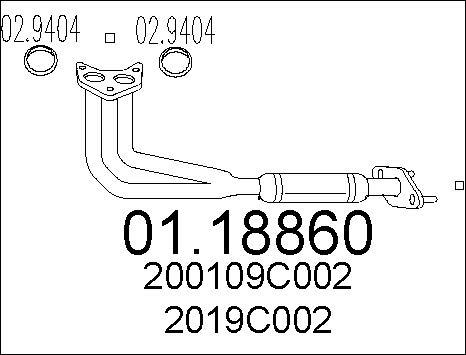 MTS 01.18860 - Труба вихлопного газу autozip.com.ua