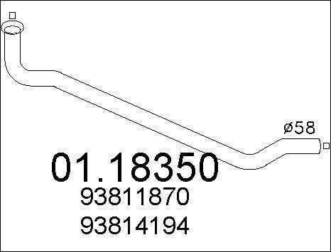 MTS 01.18350 - Труба вихлопного газу autozip.com.ua