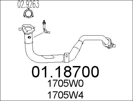 MTS 01.18700 - Труба вихлопного газу autozip.com.ua